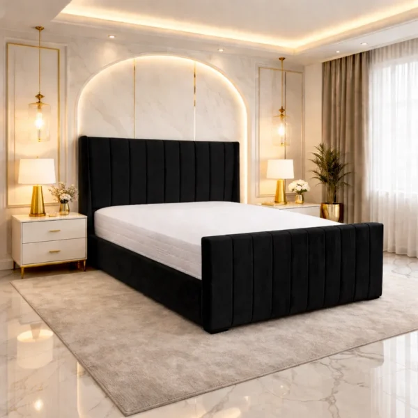 Alpha Upholstered Bed Frame | Multiple Plush Colours