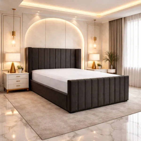 Alpha Upholstered Bed Frame | Multiple Plush Colours