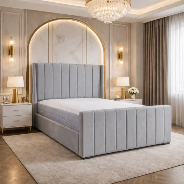 Alpha Upholstered Bed Frame | Multiple Plush Colours