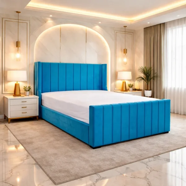Alpha Upholstered Bed Frame | Multiple Plush Colours