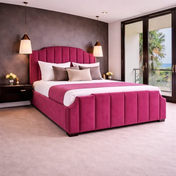 Arizona Plush Upholstered Bed Frame – Modern Fabric Frame Bed UK