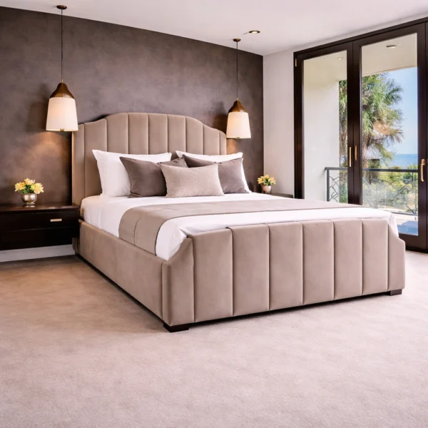Arizona Plush Upholstered Bed Frame – Modern Fabric Frame Bed UK