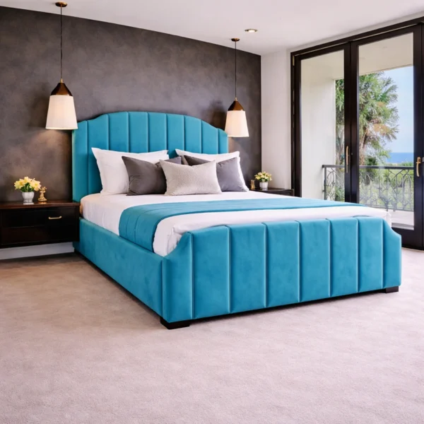 Arizona Plush Upholstered Bed Frame – Modern Fabric Frame Bed UK