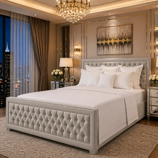 Chesterfield Upholstered Storage Bed in Multiple Colors