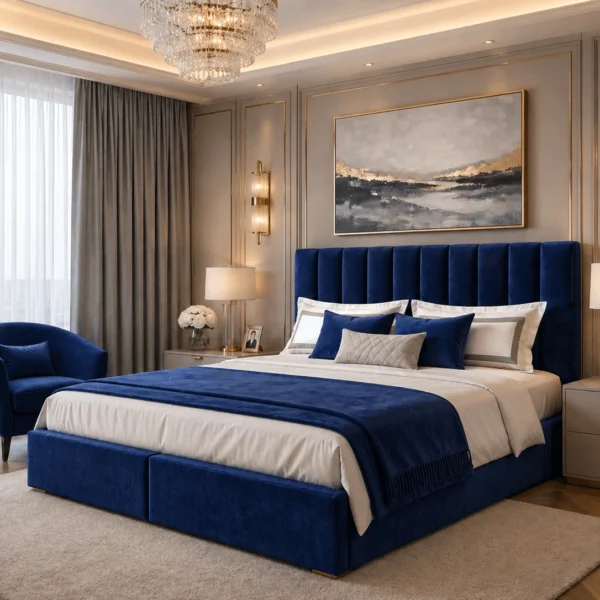 Jasmin Plush Upholstered Bed Frame – Luxury Fabric Bed Frame UK