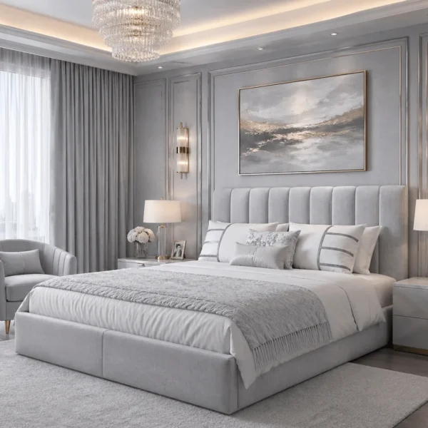 Jasmin Plush Upholstered Bed Frame – Luxury Fabric Bed Frame UK