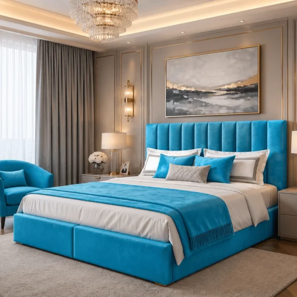 Jasmin Plush Upholstered Bed Frame – Luxury Fabric Bed Frame UK