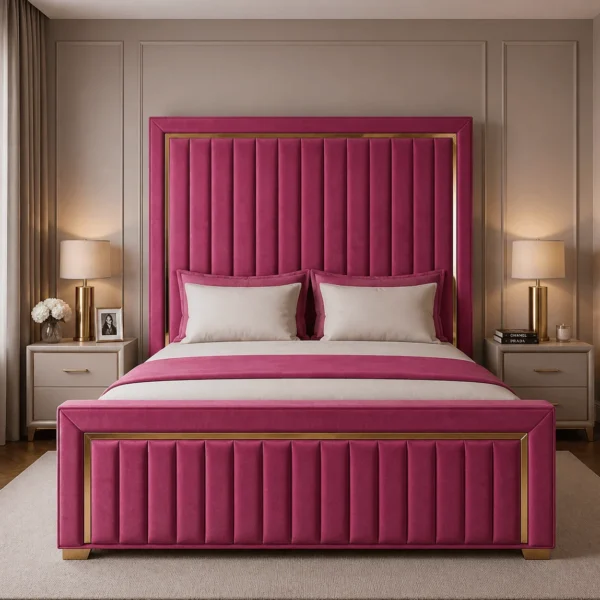 Plush Upholstered Luxury Plush Bed Frame Only– Deluxe Upholstered Bed UK