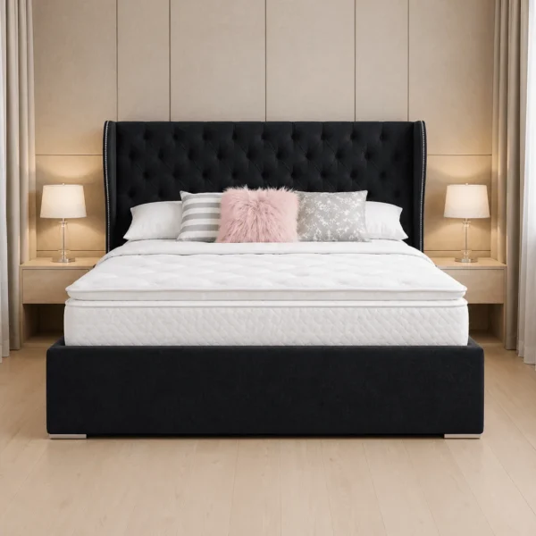 Oxford Plush Ottoman Bed Frame with Storage – Modern Luxury Upholstered Bed