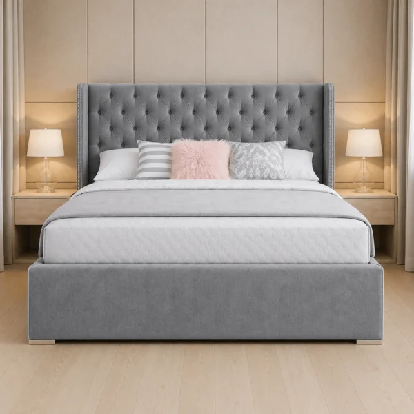 Oxford Plush Ottoman Bed with Storage – Modern Luxury Upholstered Bed