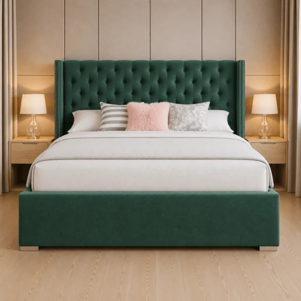 Oxford Plush Ottoman Bed Frame with Storage – Modern Luxury Upholstered Bed
