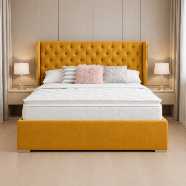 Oxford Plush Ottoman Bed Frame with Storage – Modern Luxury Upholstered Bed