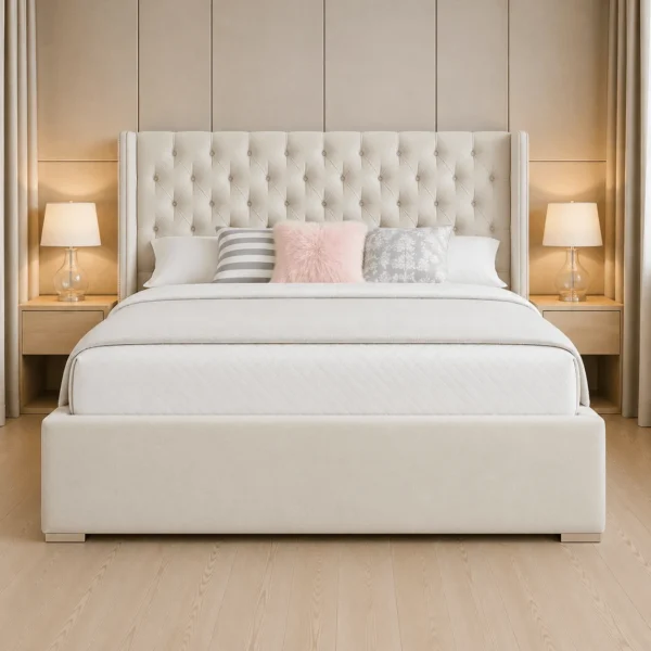 Oxford Plush Ottoman Bed Frame with Storage – Modern Luxury Upholstered Bed