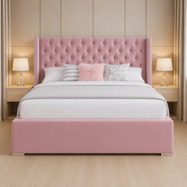 Oxford Plush Ottoman Bed Frame with Storage – Modern Luxury Upholstered Bed