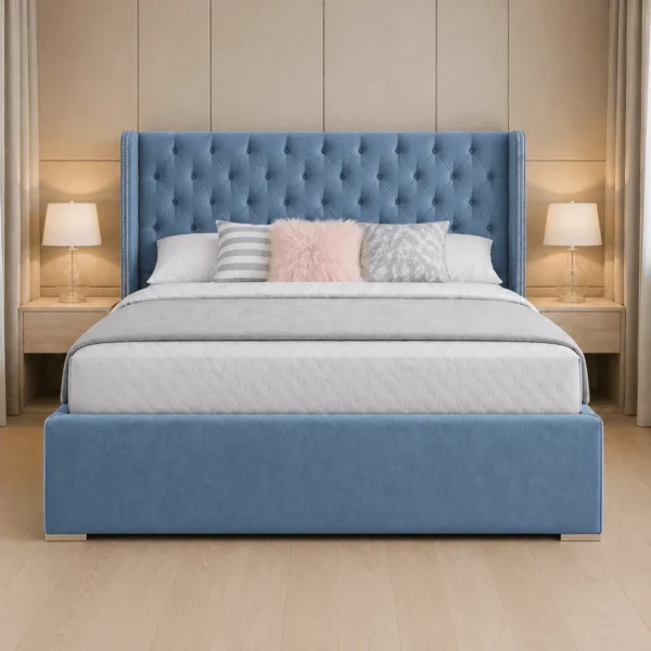 Oxford Plush Ottoman Bed Frame with Storage – Modern Luxury Upholstered Bed