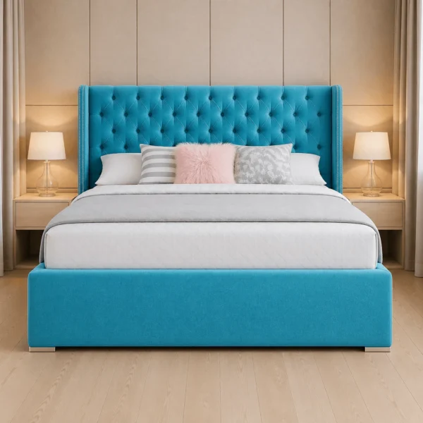 Oxford Plush Ottoman Bed Frame with Storage – Modern Luxury Upholstered Bed