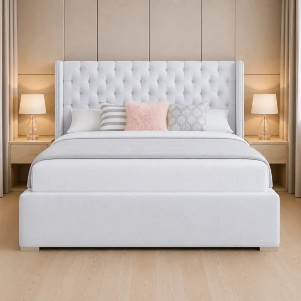 Oxford Plush Ottoman Bed Frame with Storage – Modern Luxury Upholstered Bed