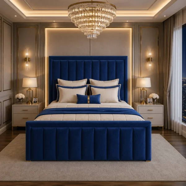 Plush Upholstered Manorcroft Bed Frame – Bumper Panel Design