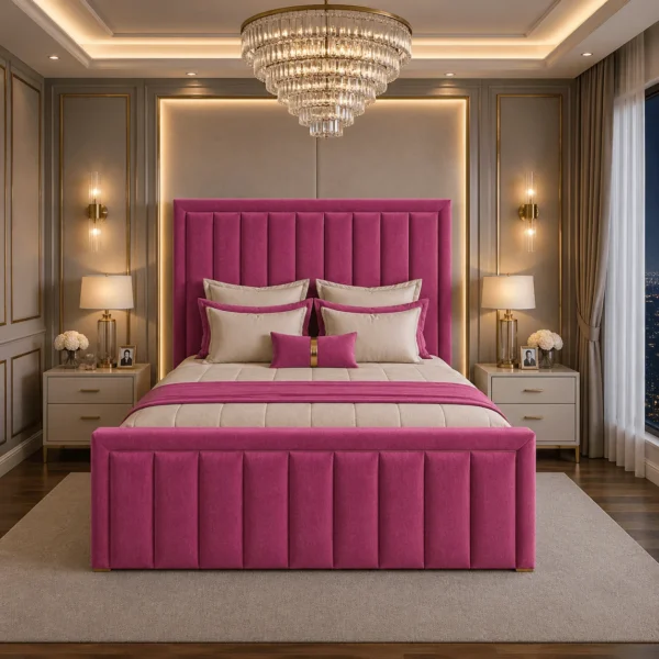 Plush Upholstered Manorcroft Bed Frame – Bumper Panel Design