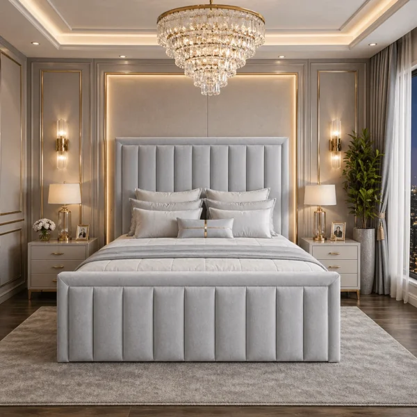 Plush Upholstered Manorcroft Ottoman Bed – Bumper Panel Design