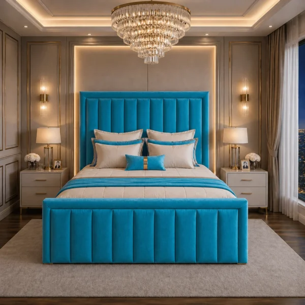 Plush Upholstered Manorcroft Bed Frame – Bumper Panel Design