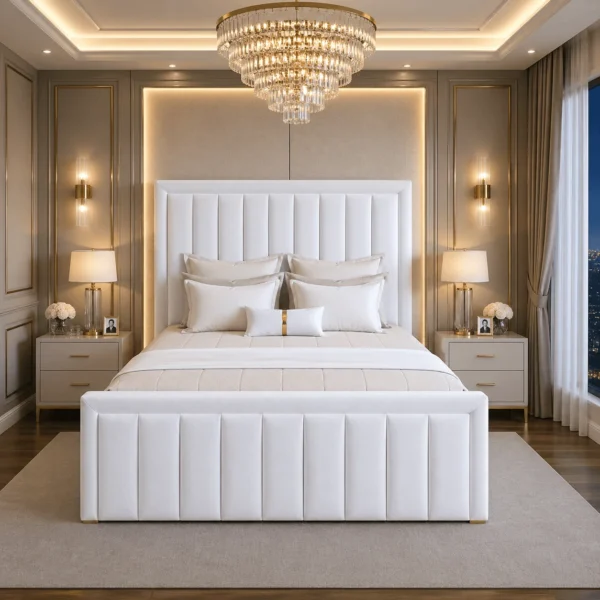 Plush Upholstered Manorcroft Bed Frame – Bumper Panel Design