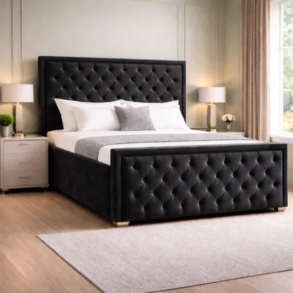 Princess Plush Upholstered Bed Frame – Luxury Fabric Bed Frame UK