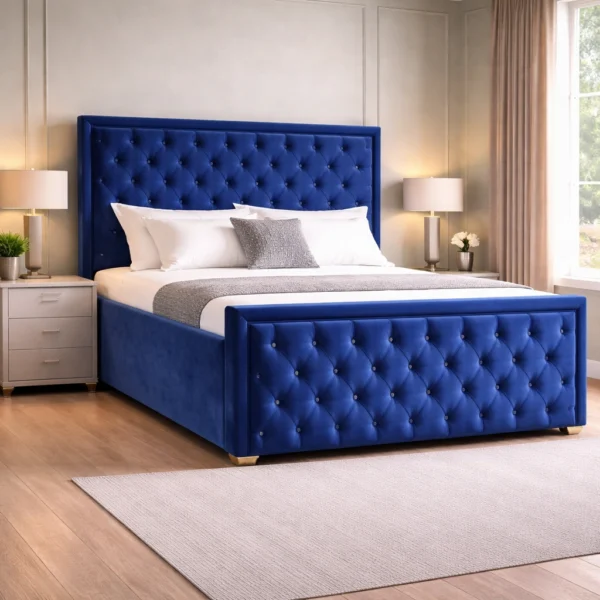Princess Plush Upholstered Bed Frame – Luxury Fabric Bed Frame UK