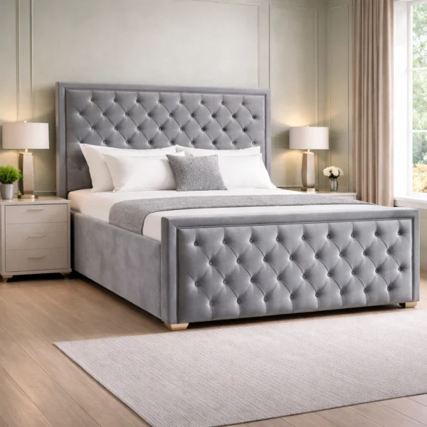 Princess Plush Upholstered Bed Frame – Luxury Fabric Bed Frame UK