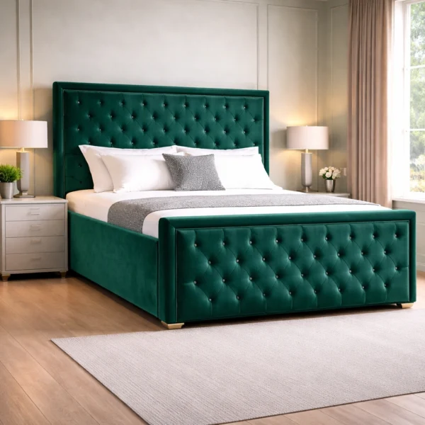 Princess Plush Upholstered Bed Frame – Luxury Fabric Bed Frame UK