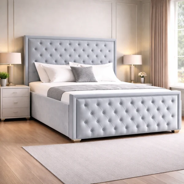 Princess Plush Upholstered Bed Frame – Luxury Fabric Bed Frame UK