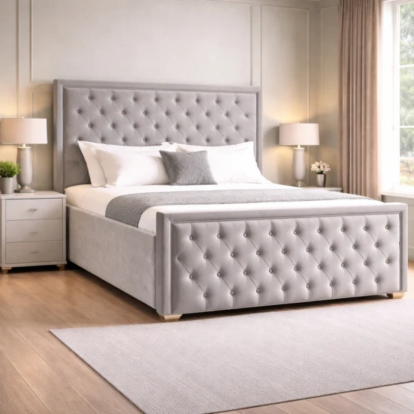 Princess Plush Upholstered Bed Frame – Luxury Fabric Bed Frame UK
