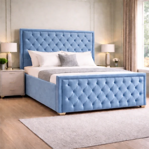 Princess Plush Upholstered Bed Frame – Luxury Fabric Bed Frame UK
