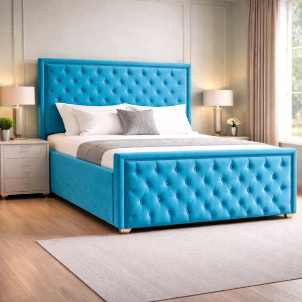 Princess Plush Upholstered Bed Frame – Luxury Fabric Bed Frame UK