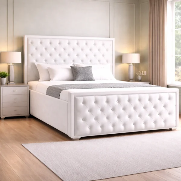 Princess Plush Upholstered Bed Frame – Luxury Fabric Bed Frame UK