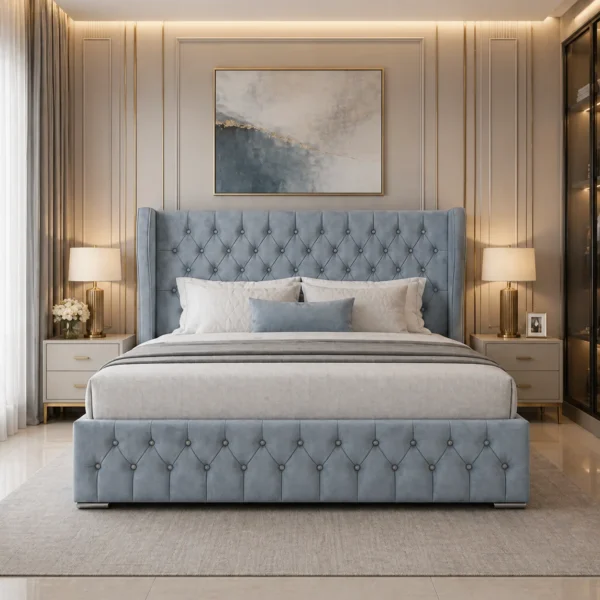 Queen Mary Ottoman Upholstered Storage Bed